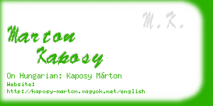 marton kaposy business card